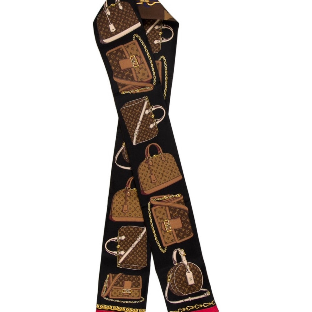 Louis Vuitton  silk bandeau in brown and red. Scarf/twill  Bags
